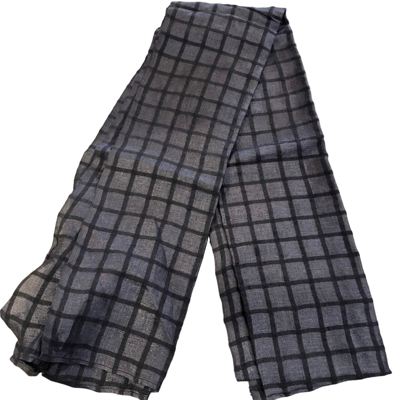 Charcoal Black Silk Stole