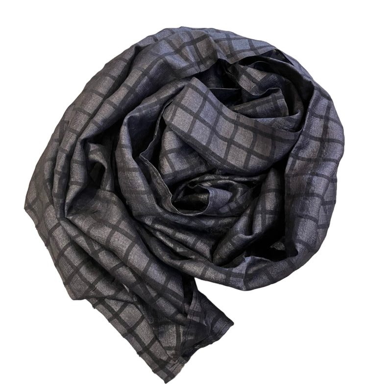 Charcoal Black Silk Stole