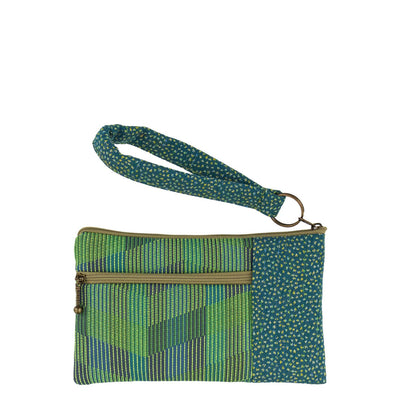 Beetle Wristlet in Chevron Green