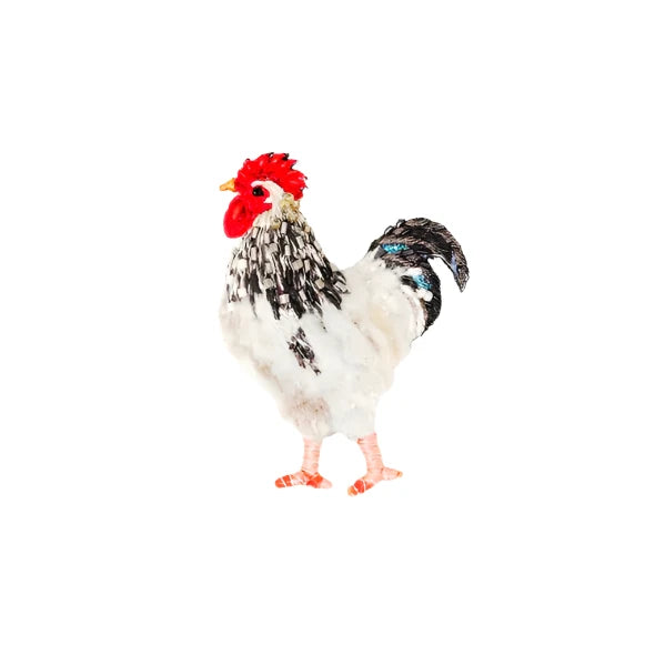 Light Sussex Chicken Brooch Pin