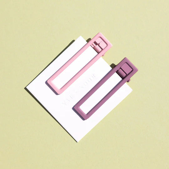 Nat + Noor, Lu Lu Hair Clips in Mauve and Pink