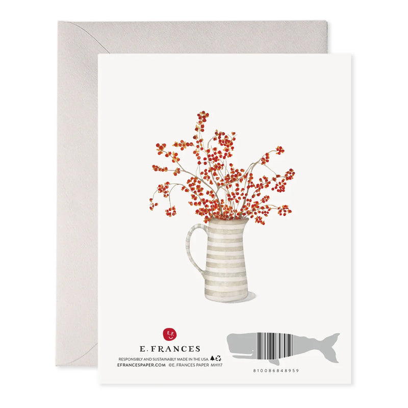 Autumn Berry Wreath Thanksgiving Greeting Card