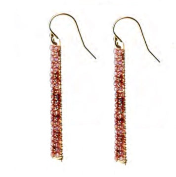 Shaded Red Sapphire Matchstick Earring