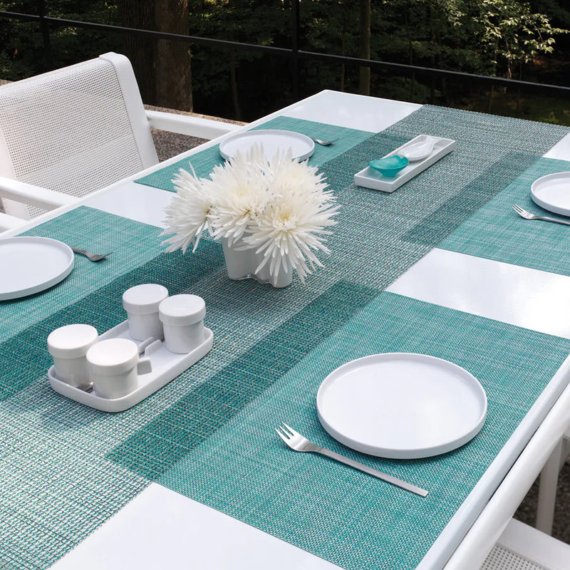 Mini Basketweave Rectangle Placemat, Turquoise