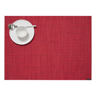 Mini Basketweave Rectangle Placemat, Scarlet