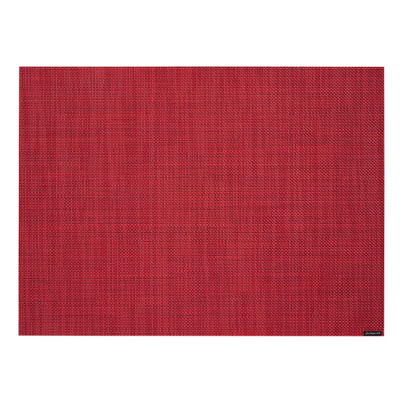 Mini Basketweave Rectangle Placemat, Scarlet