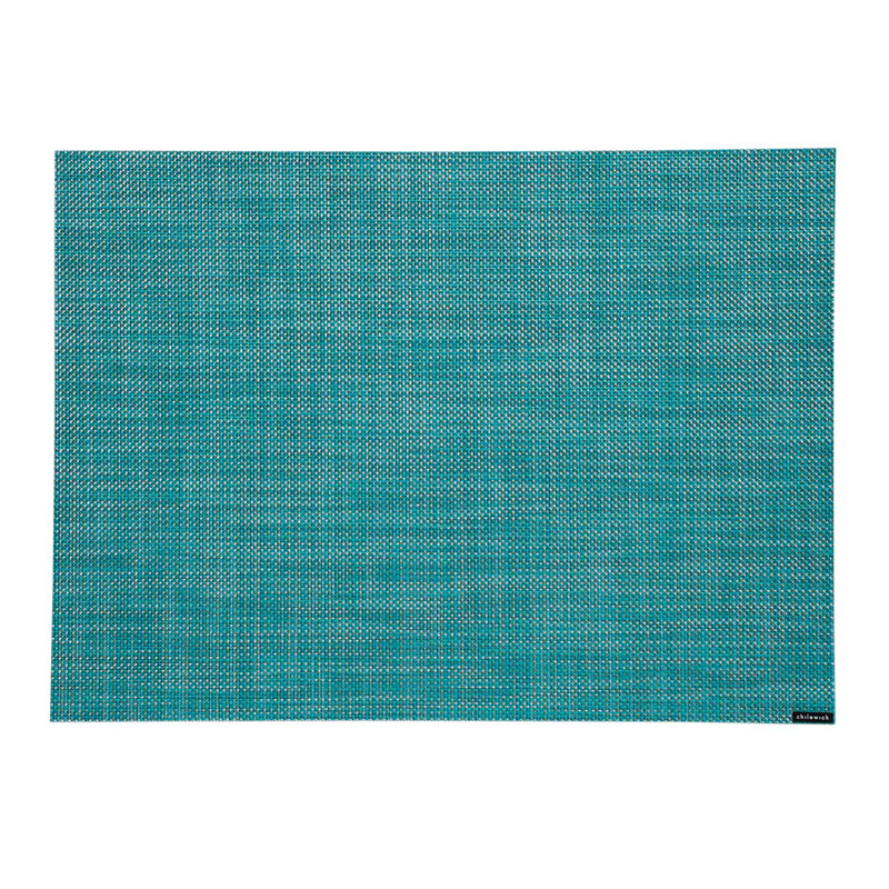 Mini Basketweave Rectangle Placemat, Turquoise