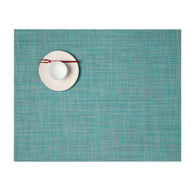 Mini Basketweave Rectangle Placemat, Turquoise