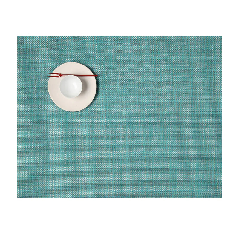 Mini Basketweave Rectangle Placemat, Turquoise