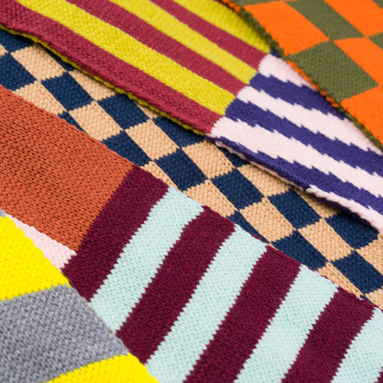 Pattern Patch Skinny Knit Scarf