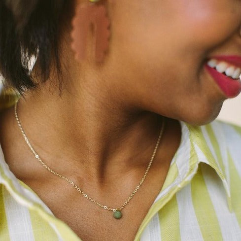 Dainty Dot Necklace in Orange and Gold