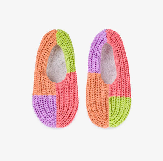 Quattro Rib Slippers in Peach Lime