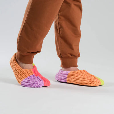 Quattro Rib Slippers in Peach Lime