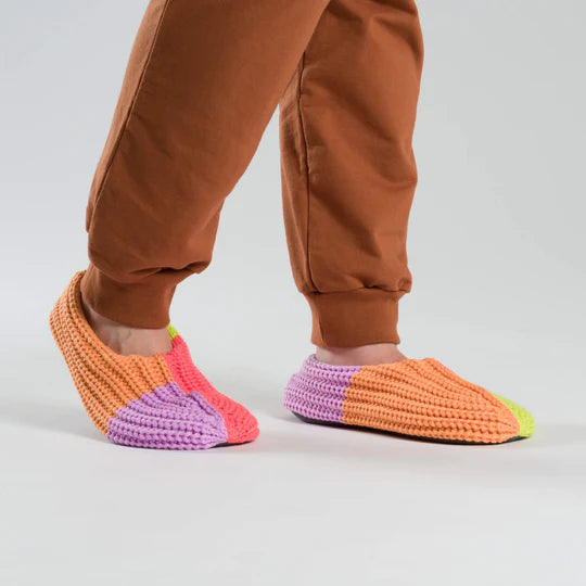 Quattro Rib Slippers in Peach Lime
