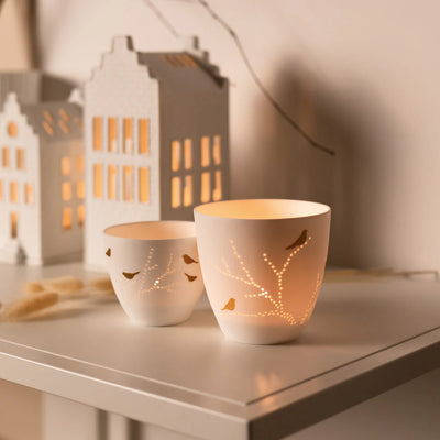 Poetry Tealight Holder with Bird Design