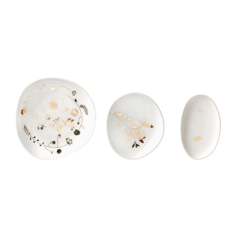 Wonderland Mini Bowl Set with Dandelions and Birds