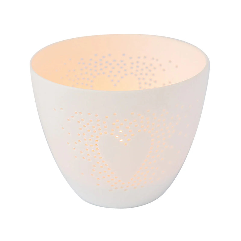 Poetry Tealight Holder with Heart Design