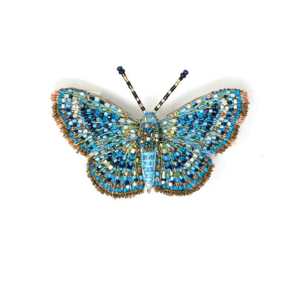 Rounded Metalmark Butterfly Brooch Pin