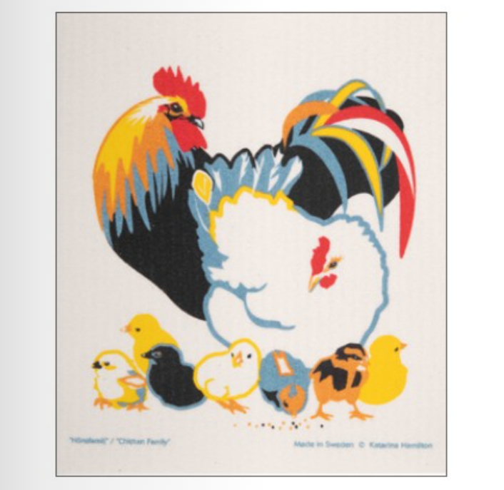 Swedish Dish Cloth - Chicken Family
