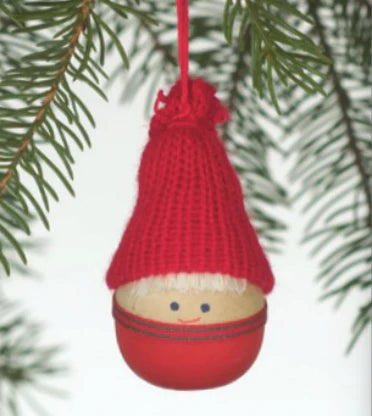 Tomte Boy Olle, Wooden Ornament from Sweden