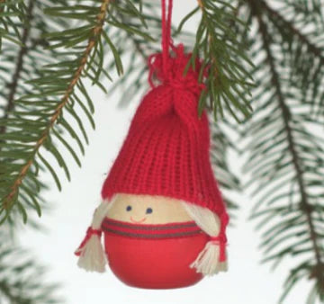 Tomte Girl Maria, Wooden Ornament from Sweden