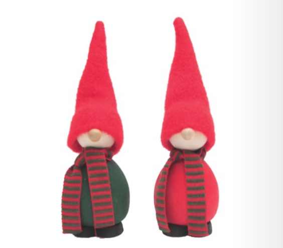 Wooden Tomte with Gray Cap from Sweden