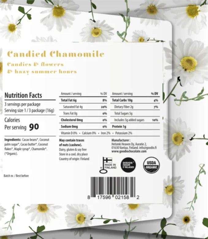 Candied Chamomile Chocolate Bar by Goodio