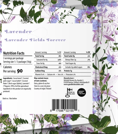 Lavender Chocolate Bar by Goodio
