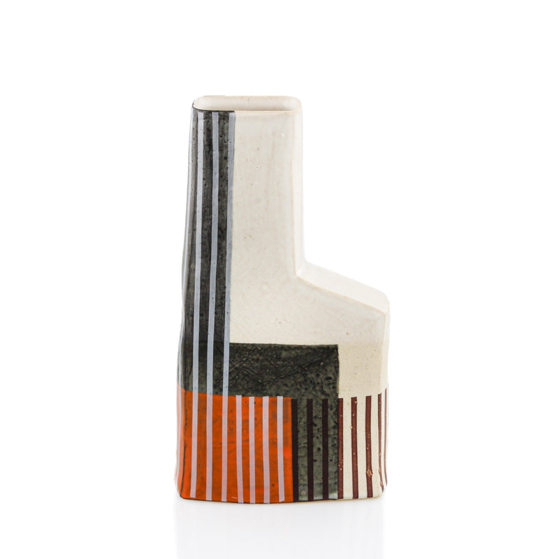 House Vase in Orange and Silver