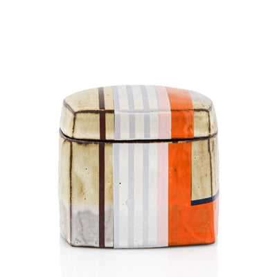 House Jar in Orange and Silver