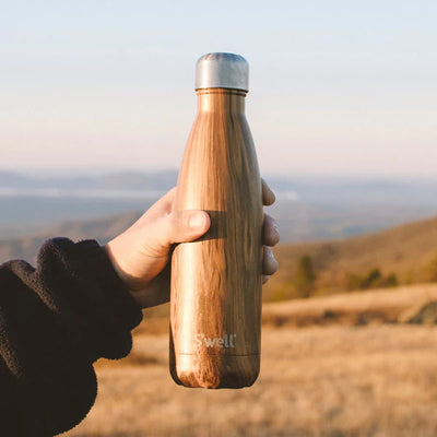 Stainless Steel Water Bottle, Teakwood