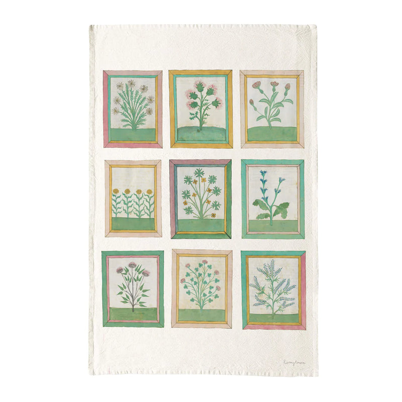 Book of Herbs Cotton Tea Towel