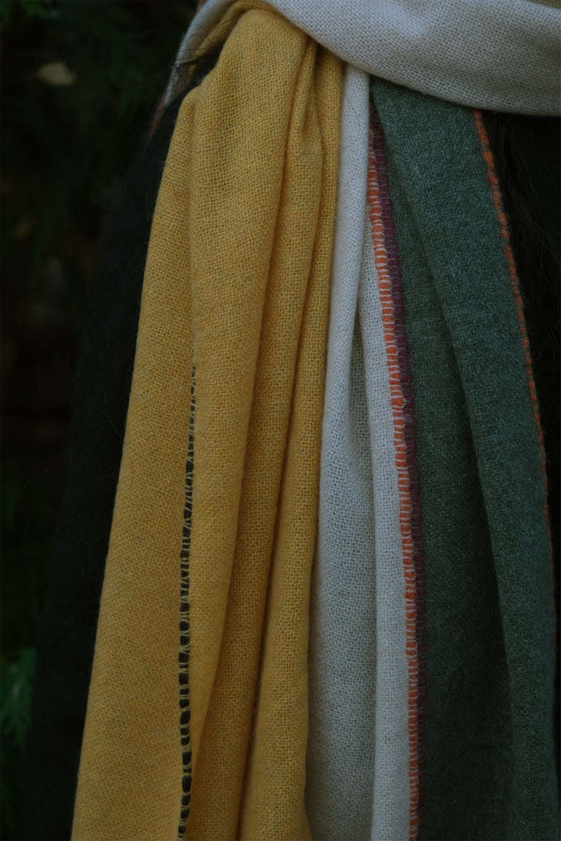 Three Tone Weaver Cashmere Scarf - Autumn