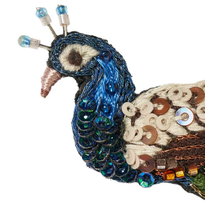 Jeweled Peacock Brooch Pin