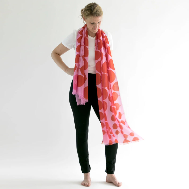 Until 100% Merino Wool Scarf in Poppy