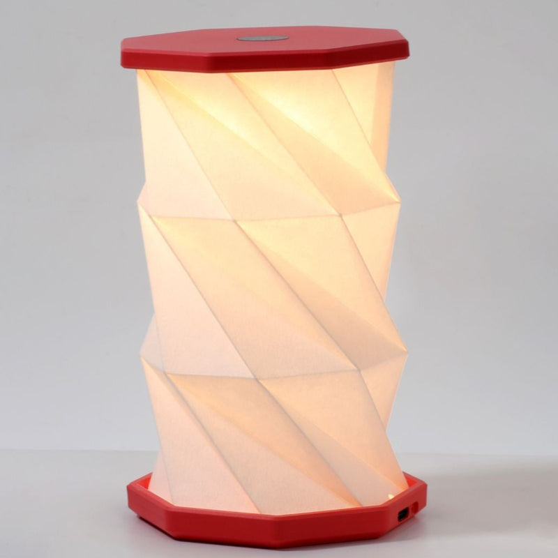 Mini Hexagon Twist Lamp, Coral Red