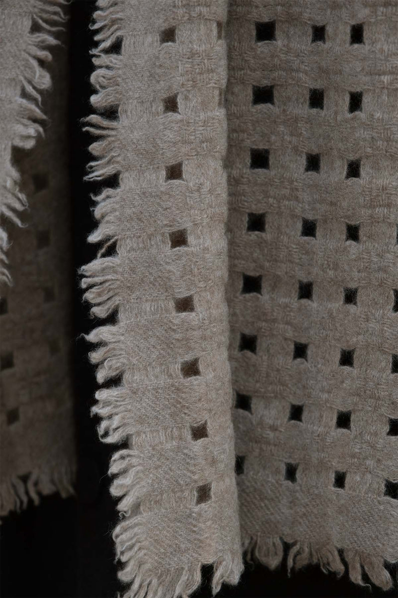 Waffle Cashmere Scarf - Latte Brown