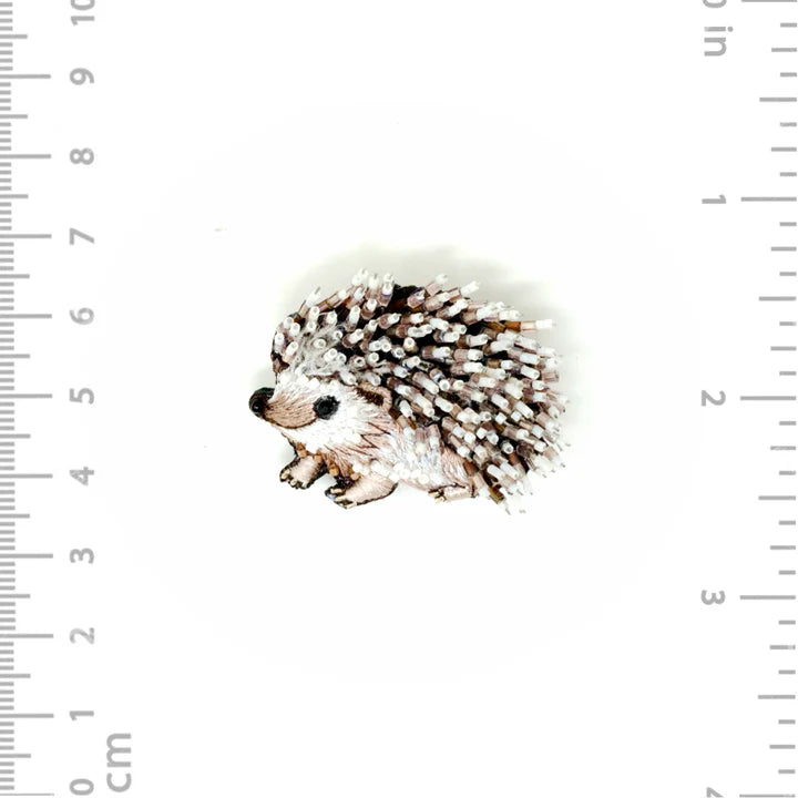 White Breasted Hedgehog Brooch Pin