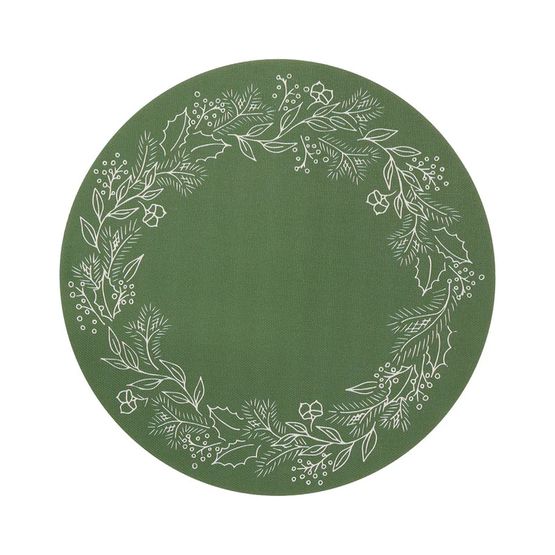 Wreath Round Placemats, Elm