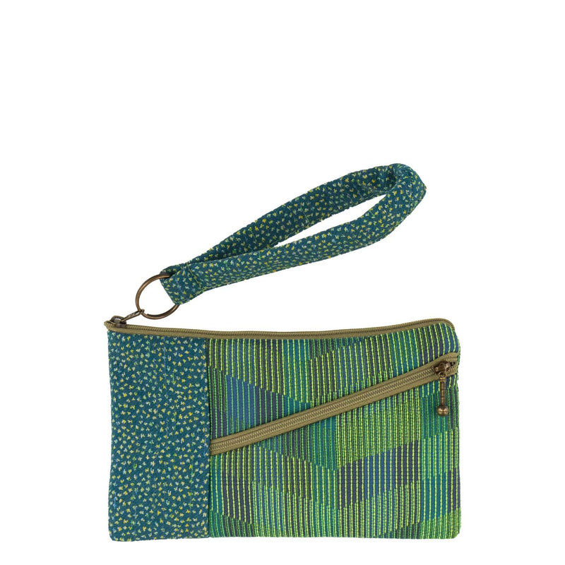Beetle Wristlet in Chevron Green