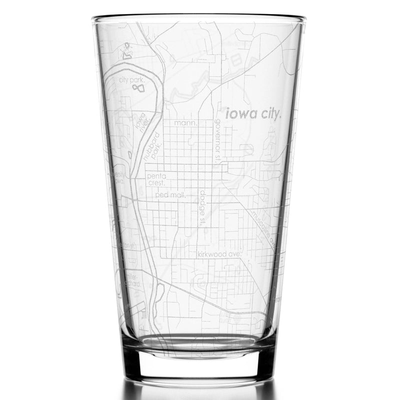 Iowa City Map Pint Glass