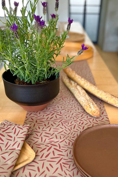 Table Runner - Greige and Brick Widgets