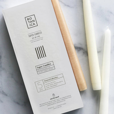 Neutral Taper Candles | Set of 5