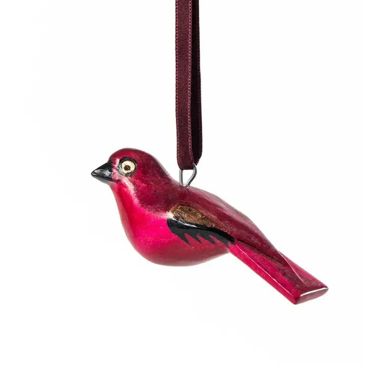 Mifuko Wooden Ornament - Firefinch