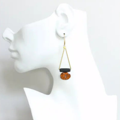Vintage Orange Glass Earrings
