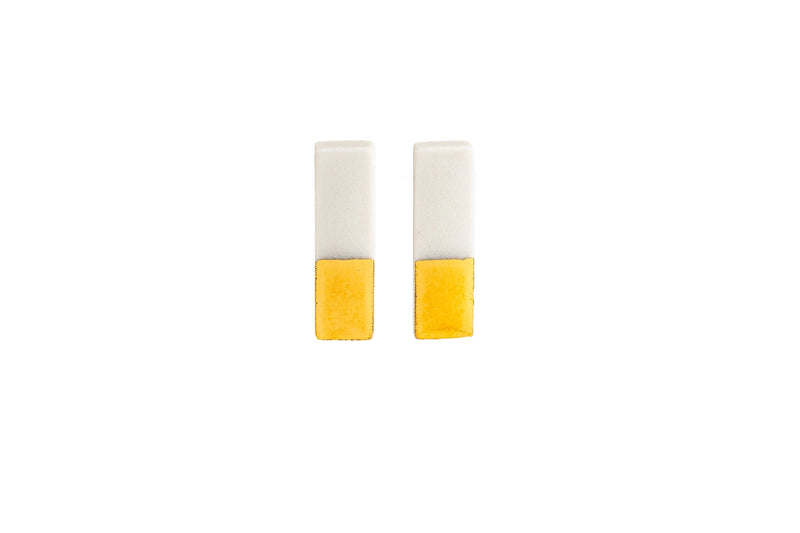 Gold Dipped Bar Earrings