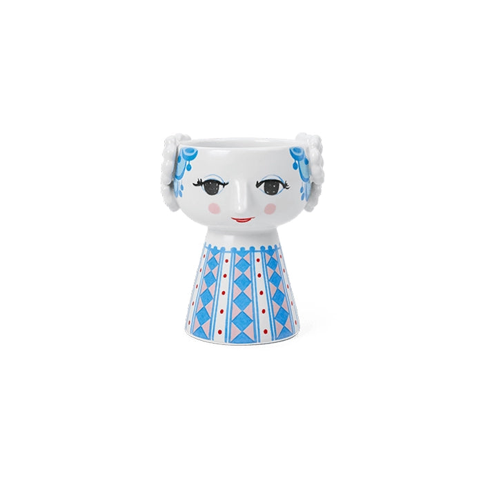 Eva Ceramic Candle Holder, Blue