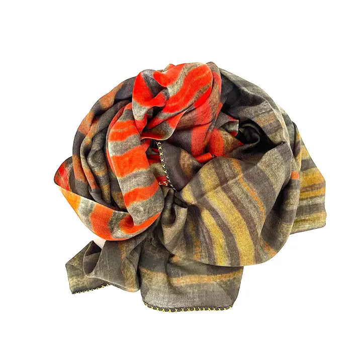 Wool Silk Stole - 2449