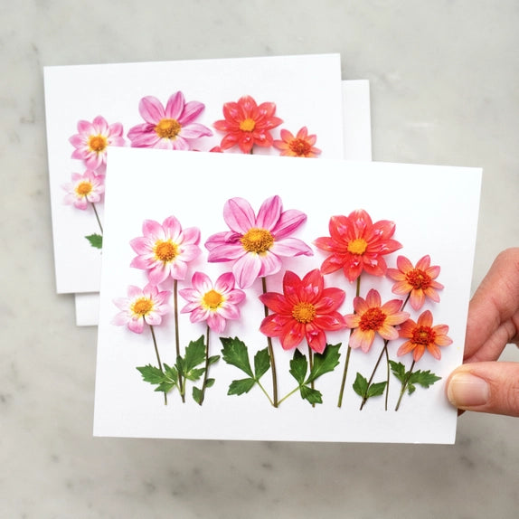 Botanical Card - Dahlias