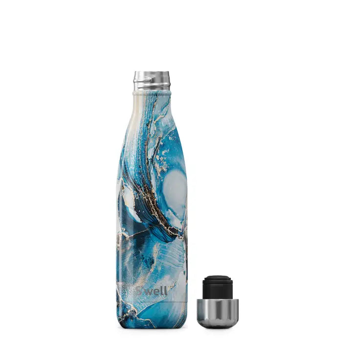 Stainless Steel Water Bottle, Ocean Marble